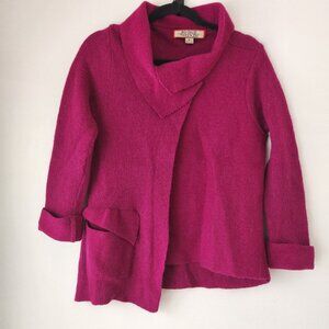 Beyond Threads Alpaca Wool Cardigan Sweater Maroon Purple Cozy Women's M